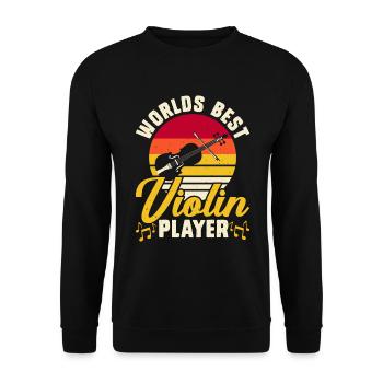 Bester Geigenspieler der Welt - Unisex Pullover - Schwarz - Vorne - Alina (178cm) & Michal (187cm)