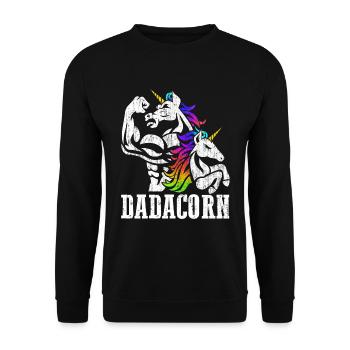 Dadacorn Unicorn Dad Daughter Fathers Day Birthday - Unisex Sweatshirt - black - Front - Alina (178cm) & Michal (187cm)