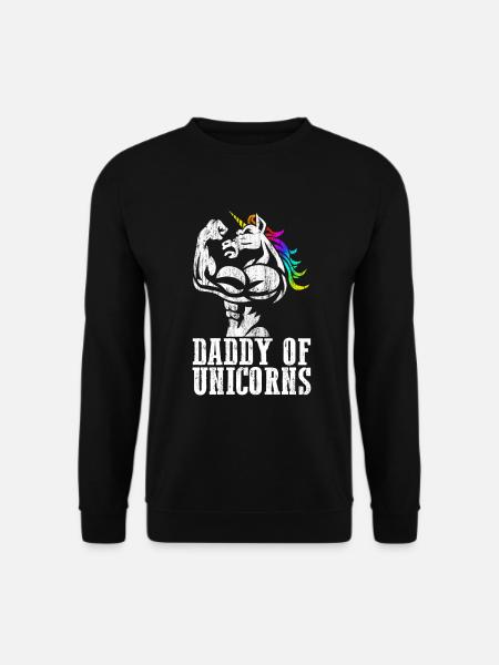 Papa des Licornes Papa Papa avec Filles Cadeau - Sweat-shirt Unisexe - noir