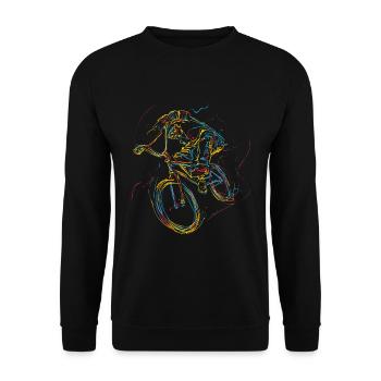 Downhill DownhillEr Gift BMX - Unisex Sweatshirt - black - Front - Alina (178cm) & Michal (187cm)