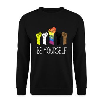 LGBT LGBTQ LGTB Gay Pride Queer Gay Lesbian - Sweat-shirt Unisexe - noir - Devant - Alina (178cm) & Michal (187cm)