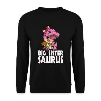 Big Sistersaurus - Unisex Sweatshirt - black - Front - Alina (178cm) & Michal (187cm)