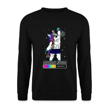 Haltérophilie Licorne - Sweat-shirt Unisexe - noir - Devant - Alina (178cm) & Michal (187cm)