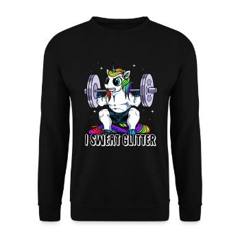 Je sue des paillettes licorne Haltérophilie - Sweat-shirt Unisexe - noir - Devant - Alina (178cm) & Michal (187cm)