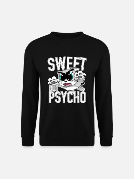 Süße, aber psycho süße Katze - Unisex Pullover - Schwarz