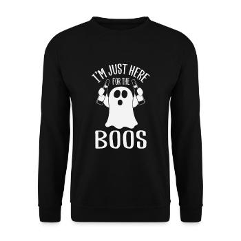 Je suis juste là pour les huées - Sweat-shirt Unisexe - noir - Devant - Alina (178cm) & Michal (187cm)