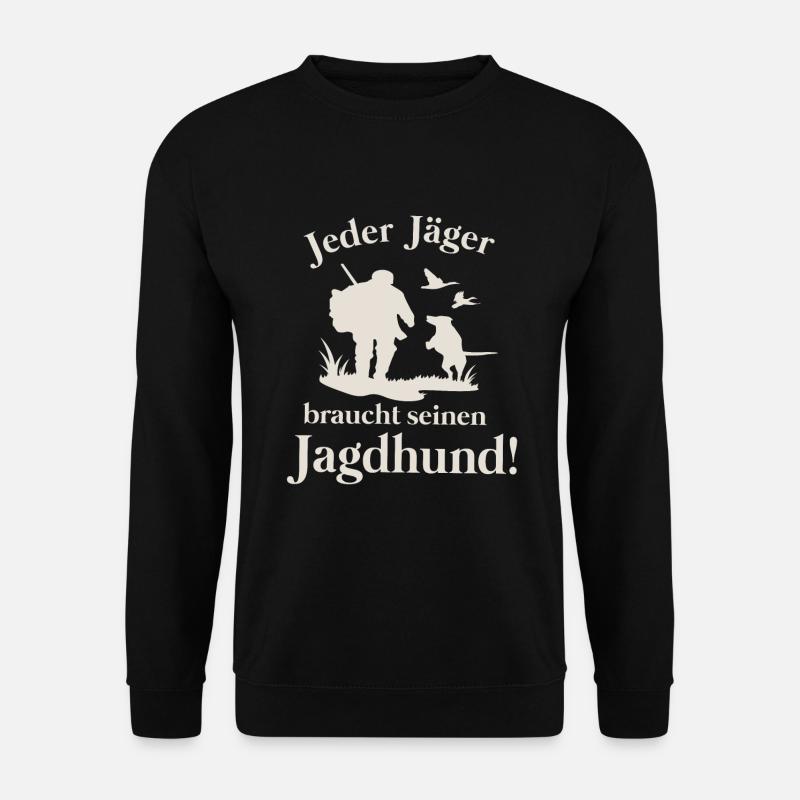 Jäger jagdhund Jagen Hund Dackel Geschenk - Unisex Pullover - Schwarz