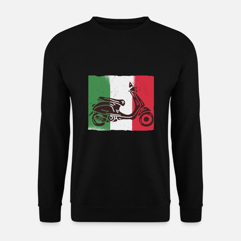 Italien Roller Italy Flagge Geschenk Idee Urlaub - Unisex Pullover - Schwarz
