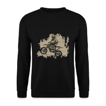 Retro vintage motocross cross motorcycle gift - Unisex Sweatshirt - black - Front - Alina (178cm) & Michal (187cm)