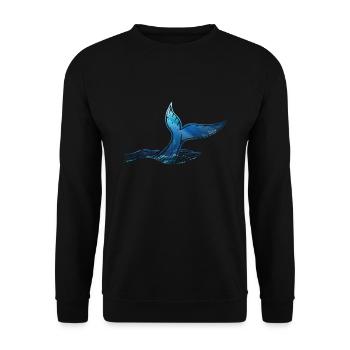 Wal Flosse Orca Geschenk Killerwal Narwal Ozean - Unisex Pullover - Schwarz - Vorne - Alina (178cm) & Michal (187cm)