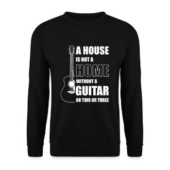 Gitarristen Musiker Akustische Gitarre Geschenk - Unisex Pullover - Schwarz - Vorne - Alina (178cm) & Michal (187cm)