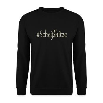 Scheiß Hitze anti Hitze Klima Klimawandel Sommer - Unisex Pullover - Schwarz - Vorne - Alina (178cm) & Michal (187cm)