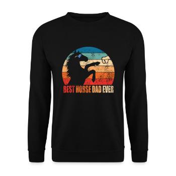 Meilleur cheval papa jamais poing bosse cheval hommes cadeau fils - Sweat-shirt Unisexe - noir - Devant - Alina (178cm) & Michal (187cm)