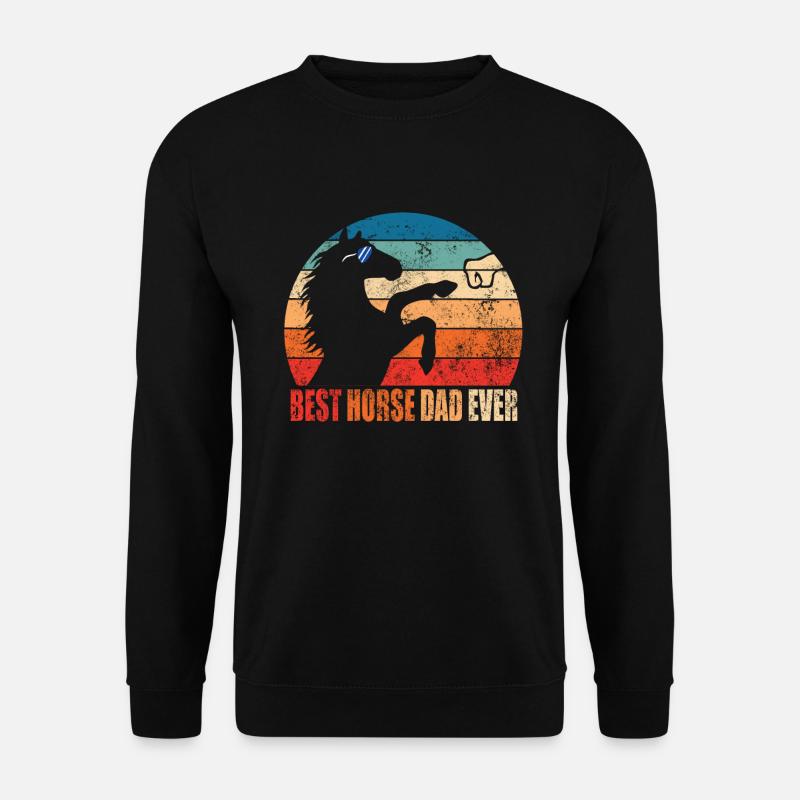 Bester Pferdevater aller Zeiten Fauststoß Pferd Männer Geschenk Sohn - Unisex Pullover - Schwarz