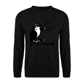 Meilleur papa de chat de tous les temps Paw Fist Bump Fête des pères drôle - Sweat-shirt Unisexe - noir - Devant - Alina (178cm) & Michal (187cm)