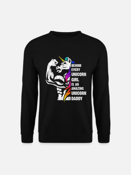 Einhorn Papa Dadacorn Dadicorn Papacorn - Unisex Pullover - Schwarz