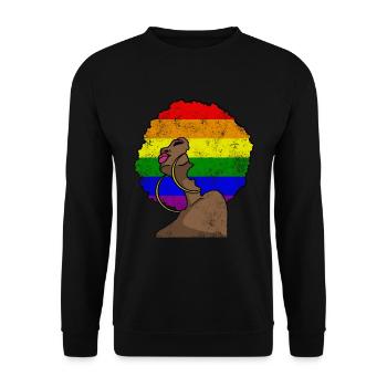 LGBTQ Black Afro Woman Lesbienne Homosexuelle Bi - Sweat-shirt Unisexe - noir - Devant - Alina (178cm) & Michal (187cm)