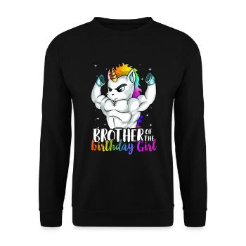 Brother of Birthday Girl Unicorn Boys Son - Sweat-shirt Unisexe - noir - Devant - Alina (178cm) & Michal (187cm)