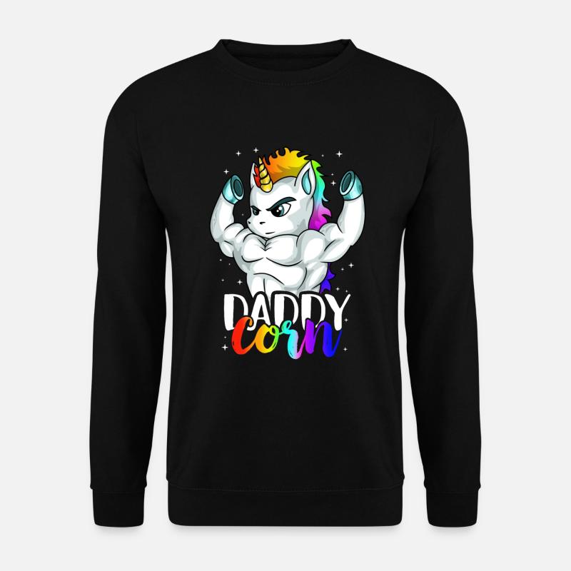Papa Mais Einhorn Papa Papa Mann Einzigartige Familie - Unisex Pullover - Schwarz