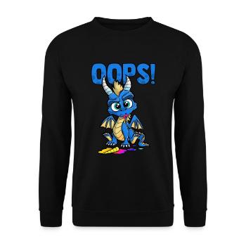 Hoppla! Mein Drache aß dein Einhorn Lustige Kinder Teenager - Unisex Pullover - Schwarz - Vorne - Alina (178cm) & Michal (187cm)