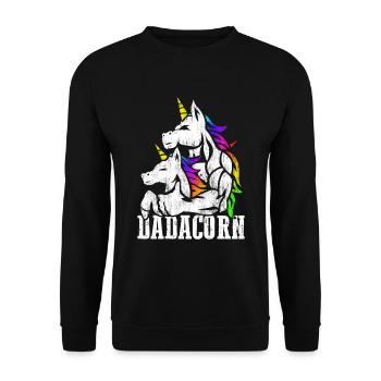 Papa de licorne musculaire et papa de Noël bébé fille - Sweat-shirt Unisexe - noir - Devant - Alina (178cm) & Michal (187cm)
