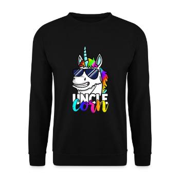 T-shirt drôle Unclecorn Uncle Uncle pour homme - Sweat-shirt Unisexe - noir - Devant - Alina (178cm) & Michal (187cm)