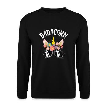 Imprimé Papa Licorne - Sweat-shirt Unisexe - noir - Devant - Alina (178cm) & Michal (187cm)