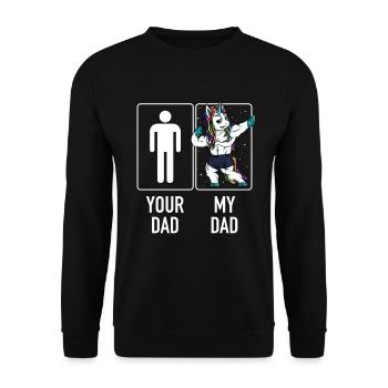 Your Dad My Dad - Son design Boys Unicorn Dad - Sweat-shirt Unisexe - noir - Devant - Alina (178cm) & Michal (187cm)