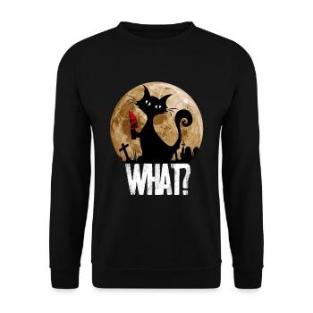 Chat noir meurtrier de pleine lune Halloween avec quoi - Sweat-shirt Unisexe - noir - Devant - Alina (178cm) & Michal (187cm)