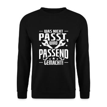 Mechaniker, Werkstatt, Schrauber, Tuning, Motor - Unisex Pullover - Schwarz - Vorne - Alina (178cm) & Michal (187cm)