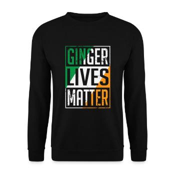 Ginger Lives Matter Drapeau irlandais St Patricks Day - Sweat-shirt Unisexe - noir - Devant - Alina (178cm) & Michal (187cm)