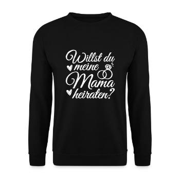 Heiratsantrag Marry Me Hochzeitsantrag - Unisex Pullover - Schwarz - Vorne - Alina (178cm) & Michal (187cm)