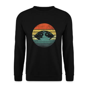 Handpan Hang Drum Music Yoga Relax Sunset Retro - Unisex Sweatshirt - black - Front - Alina (178cm) & Michal (187cm)