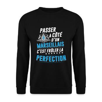 Le marseillais parfait - idée cadeau humour - Sweat-shirt Unisexe - noir - Devant - Alina (178cm) & Michal (187cm)