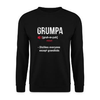 Grumpa Grumpier Grandpa Grumpy Fathers Day Funny - Unisex Sweatshirt - black - Front - Alina (178cm) & Michal (187cm)