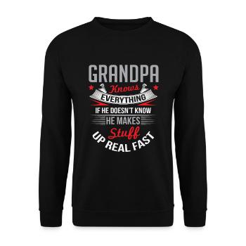 Drôle Silly Grand-père Fête des Pères Hommes Blague Cadeau - Sweat-shirt Unisexe - noir - Devant - Alina (178cm) & Michal (187cm)