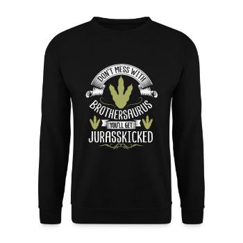 Brothersaurus Jurasskicked Brother Saurus Boys - Sweat-shirt Unisexe - noir - Devant - Alina (178cm) & Michal (187cm)