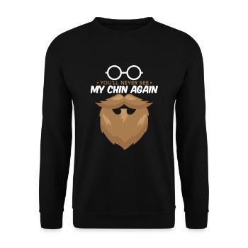 Sie werden mein Kinn nie wieder sehen Bartliebhaber haarig - Unisex Pullover - Schwarz - Vorne - Alina (178cm) & Michal (187cm)