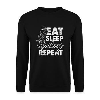 Cool Eat Sleep Hockey Répéter Amant de hockey - Sweat-shirt Unisexe - noir - Devant - Alina (178cm) & Michal (187cm)