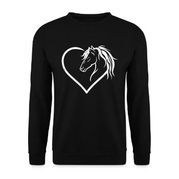 Cheval cavalier équestre en forme de coeur - Sweat-shirt Unisexe - noir - Devant - Alina (178cm) & Michal (187cm)
