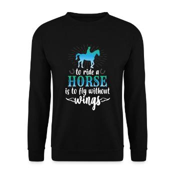 Cavalier équestre chevaux - Sweat-shirt Unisexe - noir - Devant - Alina (178cm) & Michal (187cm)