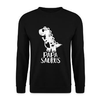 PapaSaurus Meilleur papa Papa Saurus DaddySaurus - Sweat-shirt Unisexe - noir - Devant - Alina (178cm) & Michal (187cm)