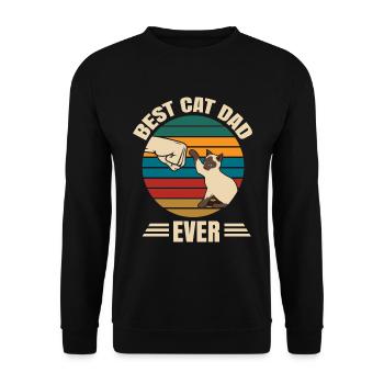 Chats Siamois Chat Doux Drôle - Sweat-shirt Unisexe - noir - Devant - Alina (178cm) & Michal (187cm)
