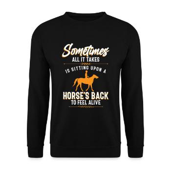 Horses Steeds Rider Rider - Unisex Sweatshirt - black - Front - Alina (178cm) & Michal (187cm)