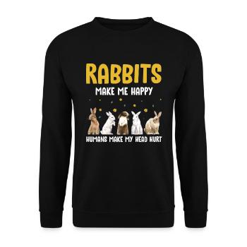 Lapins lapin lapins pâques - Sweat-shirt Unisexe - noir - Devant - Alina (178cm) & Michal (187cm)
