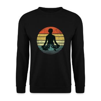 Handpan Hang Drum Music Yoga Meditation Sunset - Unisex Sweatshirt - black - Front - Alina (178cm) & Michal (187cm)