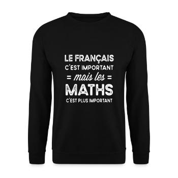 Mathématiques lycéen étudiant prof de maths humour - Sweat-shirt Unisexe - noir - Devant - Alina (178cm) & Michal (187cm)