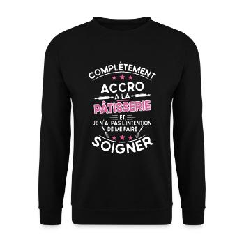Accro à la pâtisserie - cadeau humour - Sweat-shirt Unisexe - noir - Devant - Alina (178cm) & Michal (187cm)