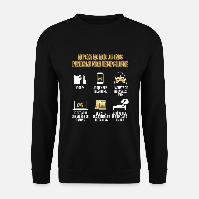 Mon temps libre de gamer - Sweat-shirt Unisexe - noir