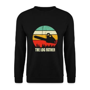 Lustiges Baumpfleger Holzfäller Motorsäge Geschenk - Unisex Pullover - Schwarz - Vorne - Alina (178cm) & Michal (187cm)